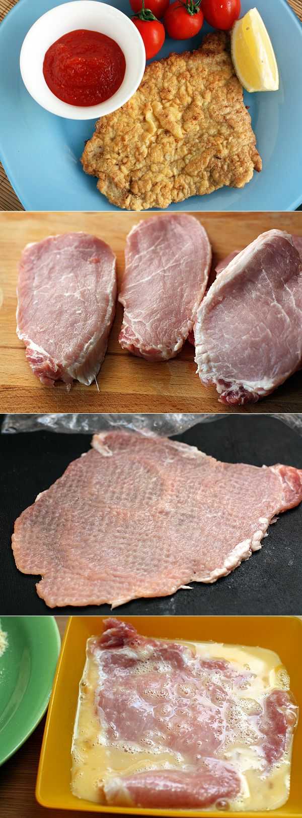 Как сделать шницель из свинины по пошаговому рецепту с фото