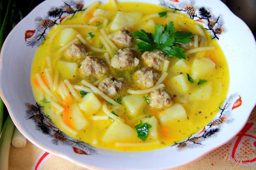 Суп с тефтелями и вермишелью рецепт с фото пошагово