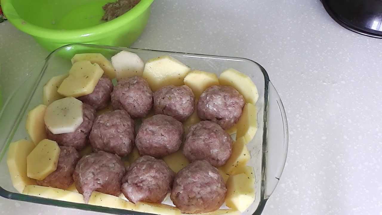 Тефтели с картошкой в духовке - пошаговый рецепт с фото |  разное